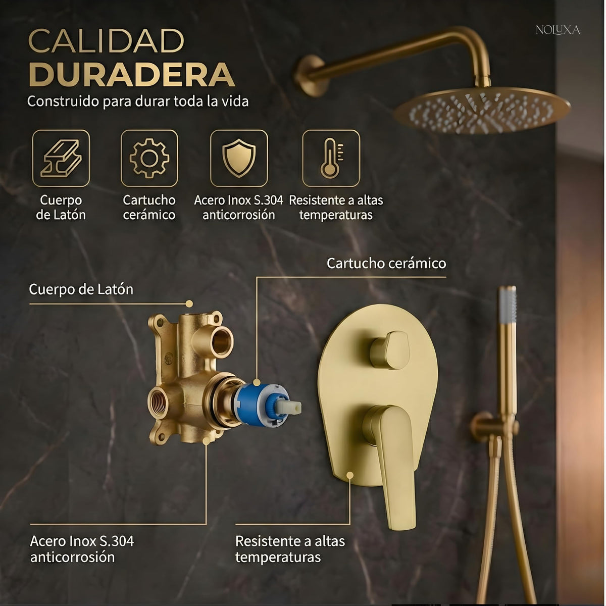 DUCHA EMPOTRADA MONOMANDO SERIE PAROS