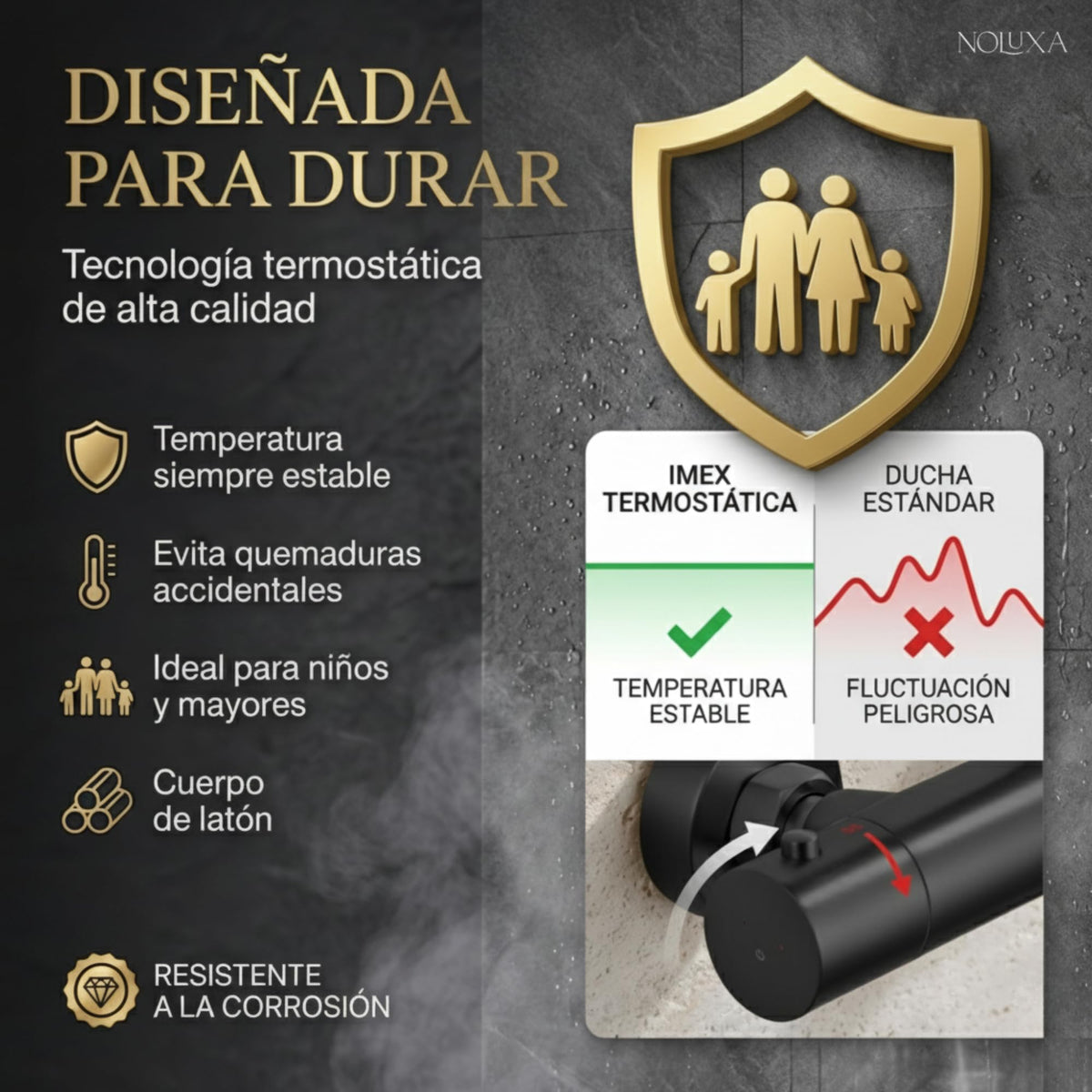COLUMNA DE DUCHA TERMOSTÁTICA SERIE NÁPOLES