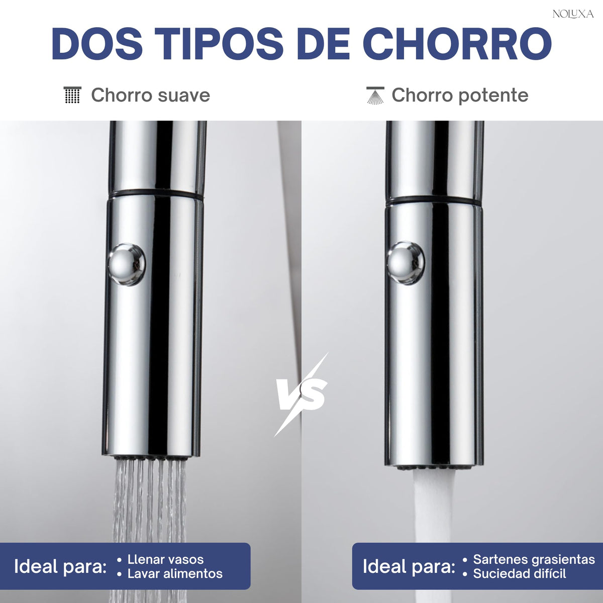 GRIFO DE COCINA EXTRAÍBLE CON DIFUSOR SERIE NIZA