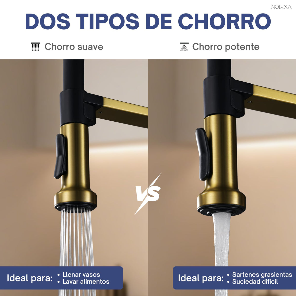 GRIFO DE COCINA EXTRAÍBLE CON DIFUSOR SERIE VENETO