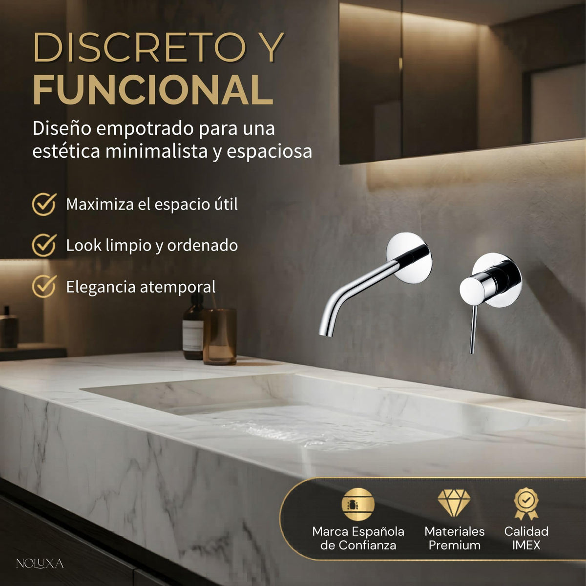 MONOMANDO EMPOTRADO LAVABO MILOS STICK Cromado