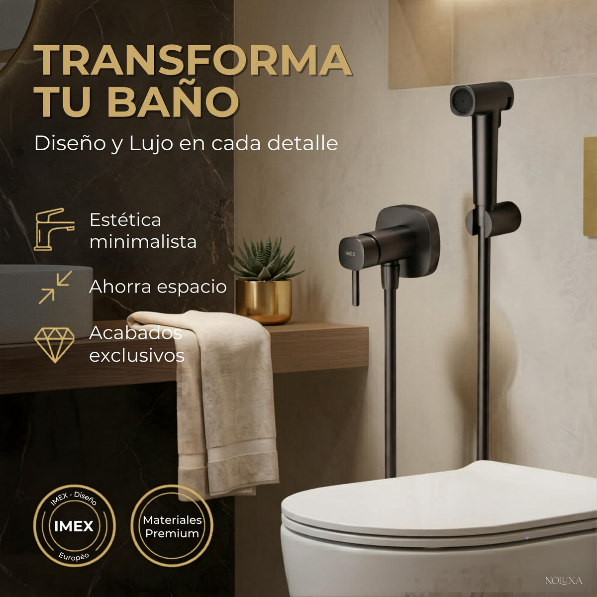 DUCHA HIGIÉNICA EMPOTRADA PARA WC SERIE TOSCANA
