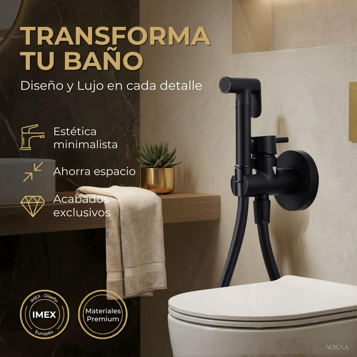 GRIFO EMPOTRADO DE BIDÉ MÚNICH SERIE MÚNICH Negro Mate