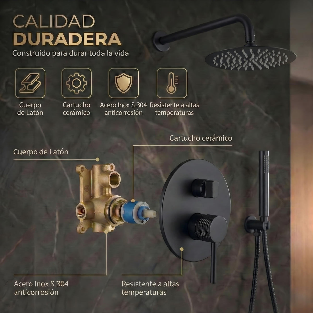 DUCHA EMPOTRADA MONOMANDO SERIE TOP