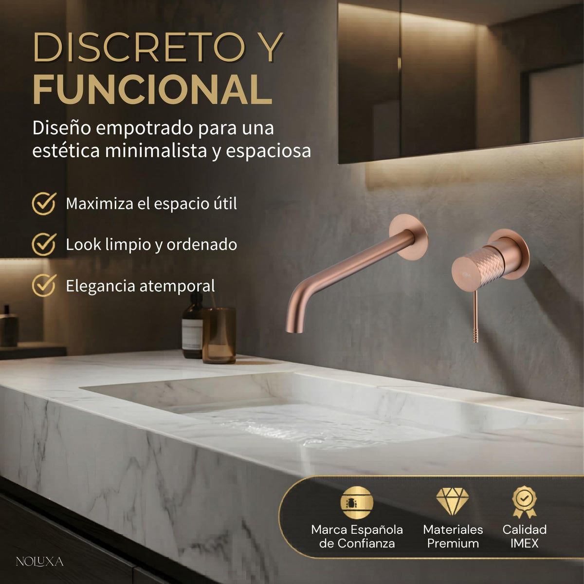GRIFO LAVABO EMPOTRADO MONOMANDO SERIE GÉNOVA