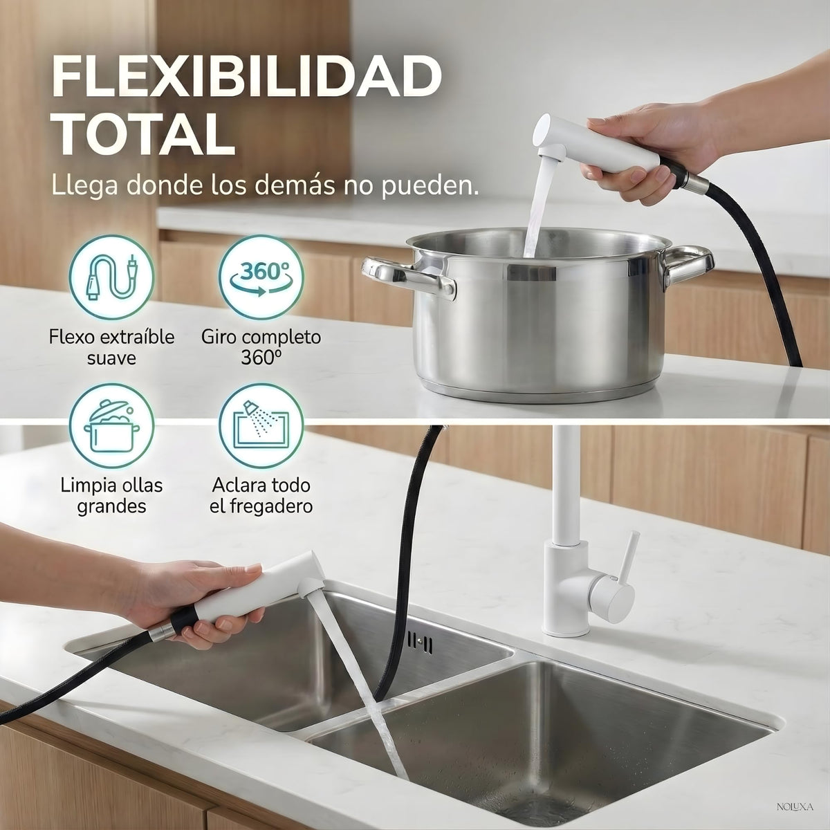 GRIFO DE COCINA EXTRAÍBLE SERIE MALTA