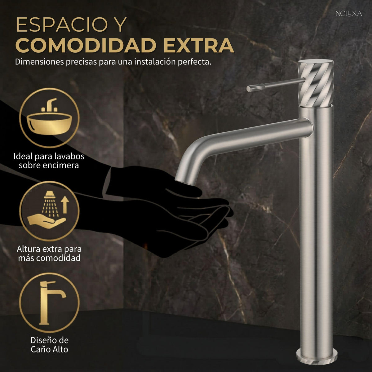 GRIFO LAVABO CAÑO ALTO MONOMANDO SERIE BLESS