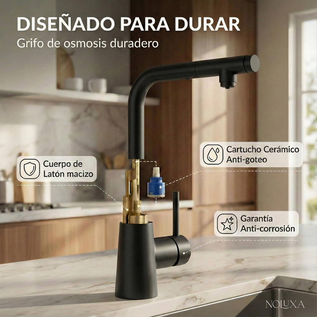 GRIFO DE COCINA OSMOSIS EXTRAÍBLE SERIE SPLIT