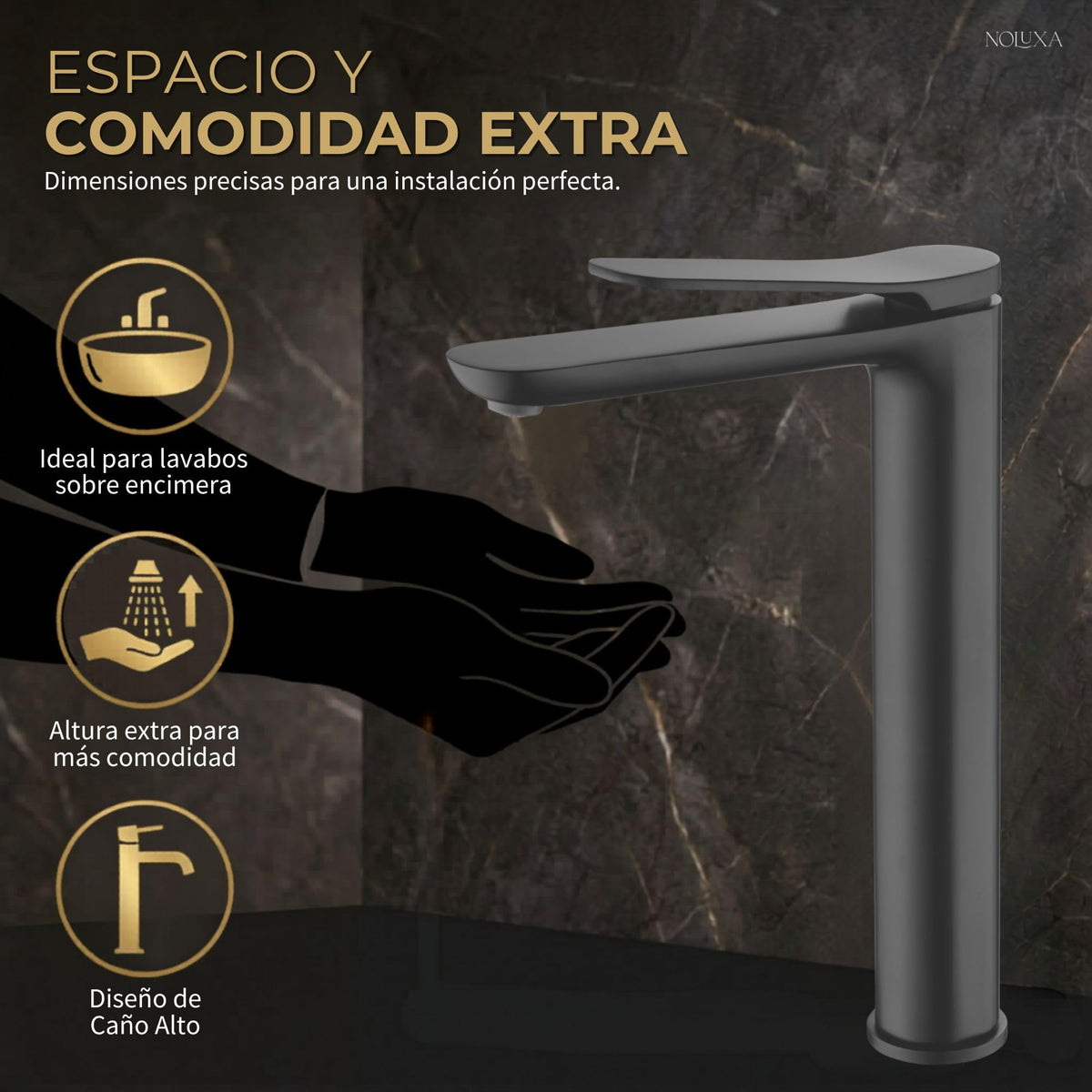 GRIFO LAVABO CAÑO ALTO MONOMANDO SERIE DINAMARCA