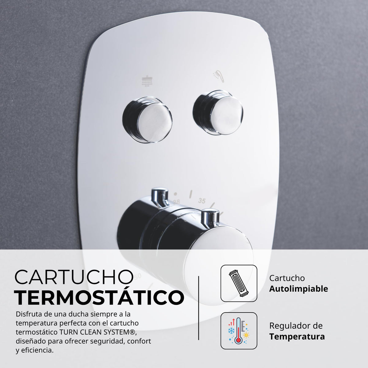DUCHA EMPOTRADA TERMOSTÁTICA SERIE FEROE