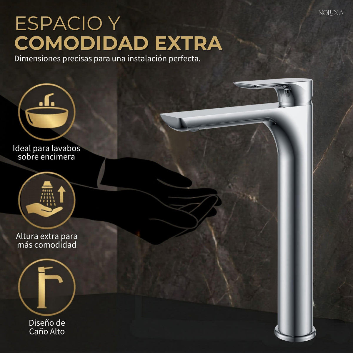 MONOMANDO LAVABO ALTO NASSAU Cromado