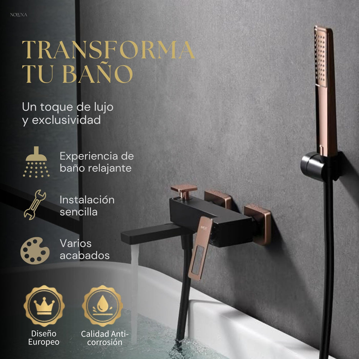 GRIFO BAÑERA Y DUCHA MONOMANDO SERIE SUECIA