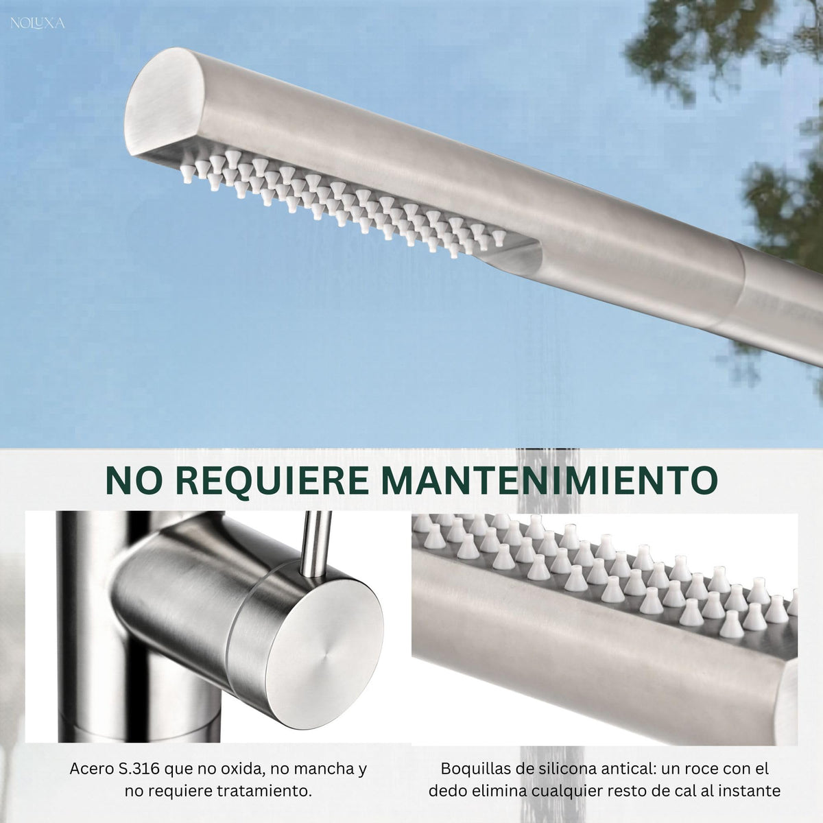 DUCHA PISCINA EXTERIOR EN ACERO INOX. S.316 SERIE NEVADA