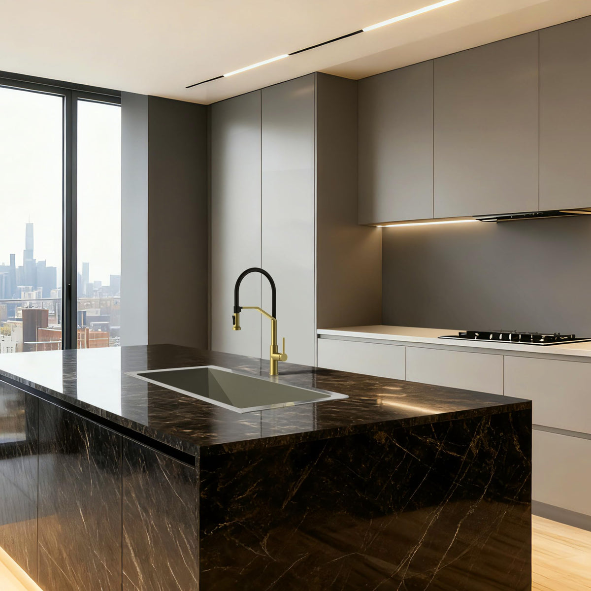 GRIFO DE COCINA EXTRAÍBLE CON DIFUSOR SERIE VENETO