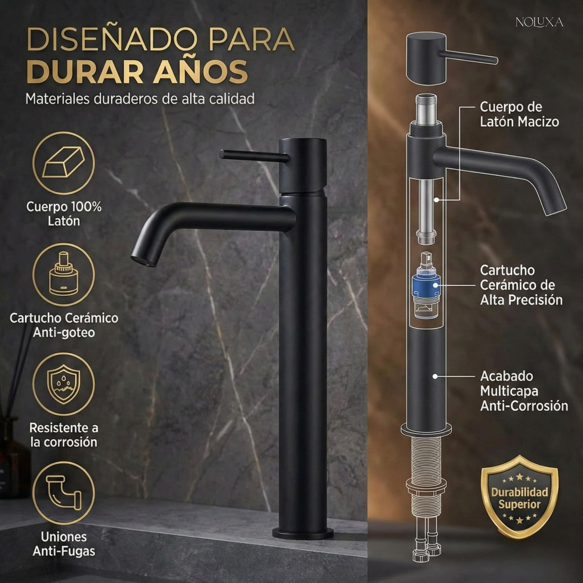 GRIFO LAVABO CAÑO ALTO MONOMANDO SERIE MONZA