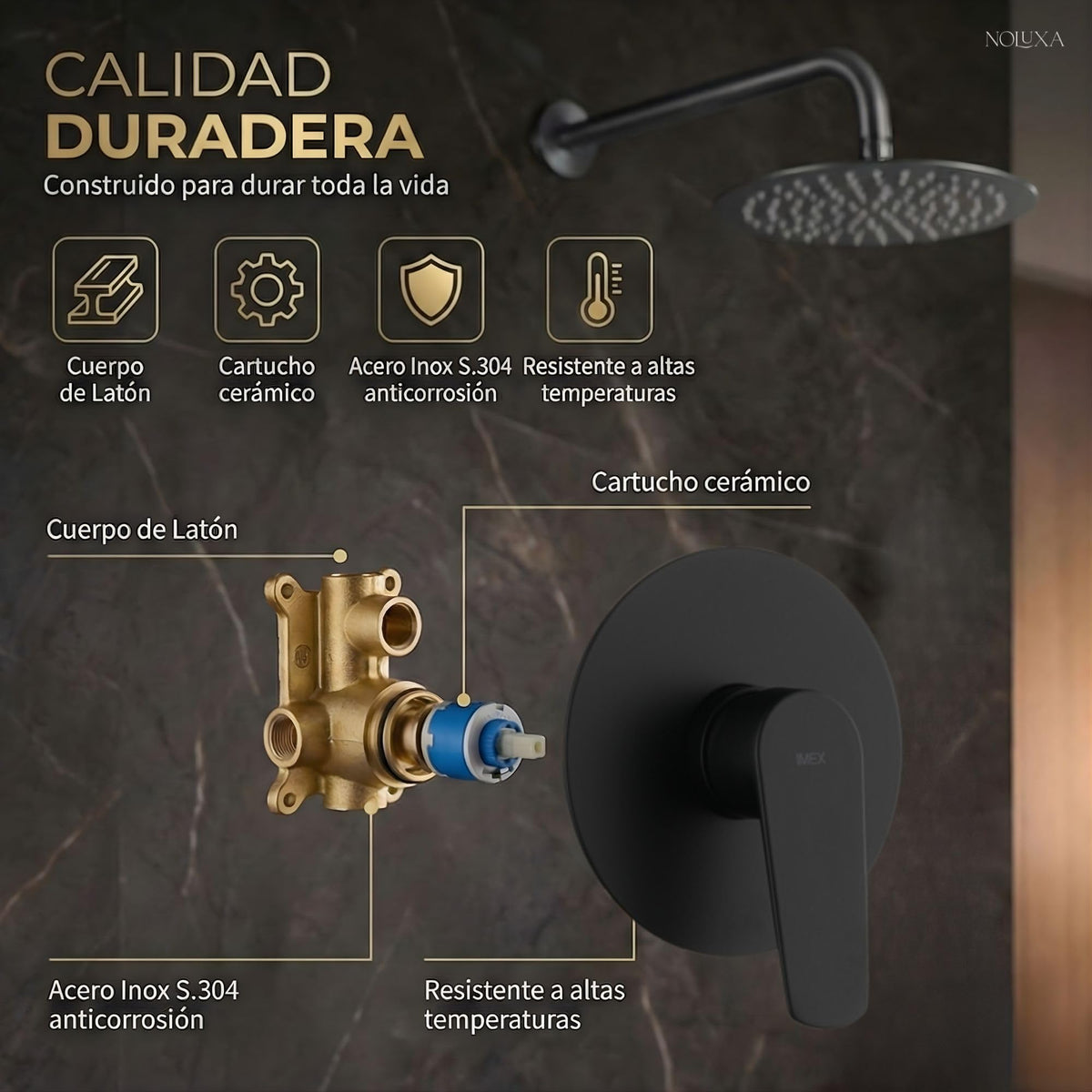 DUCHA EMPOTRADA 1 VÍA SERIE BÉLGICA (SIN ROCIADOR)