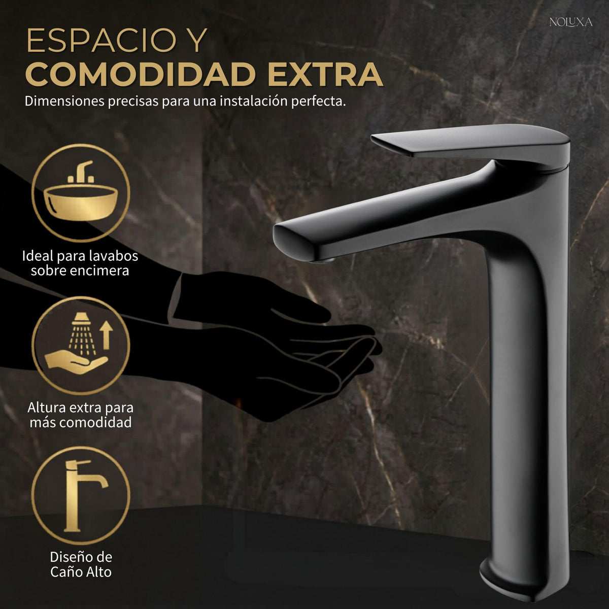 GRIFO LAVABO CAÑO ALTO MONOMANDO SERIE DELOS