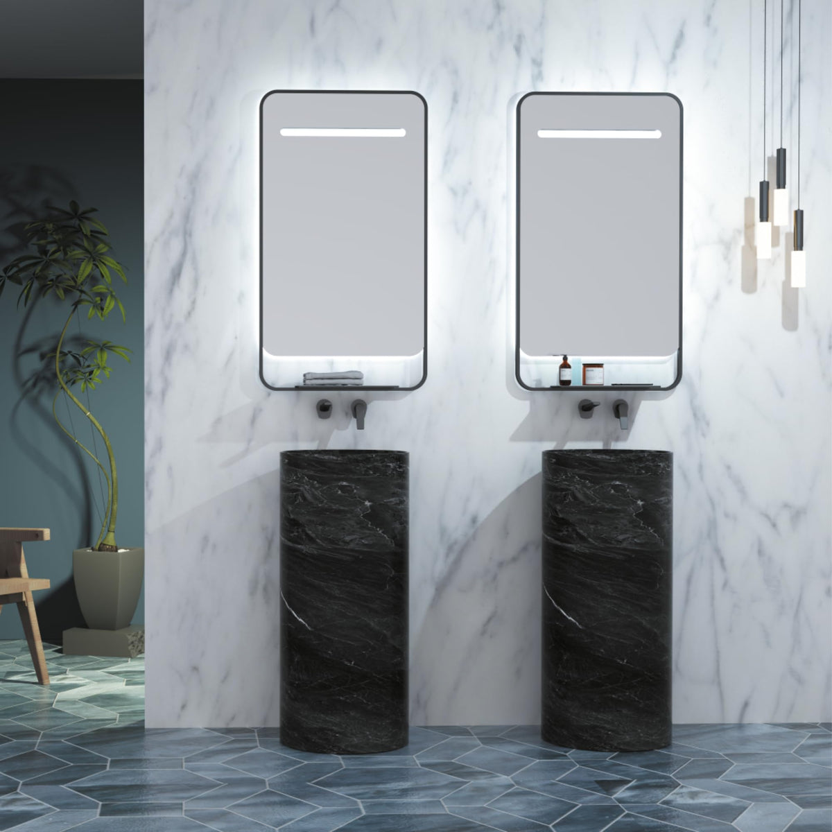ESPEJO CONCEPT 90x80cm Negro Mate