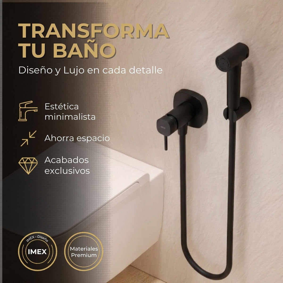 DUCHA HIGIÉNICA EMPOTRADA PARA WC SERIE FIRENZE