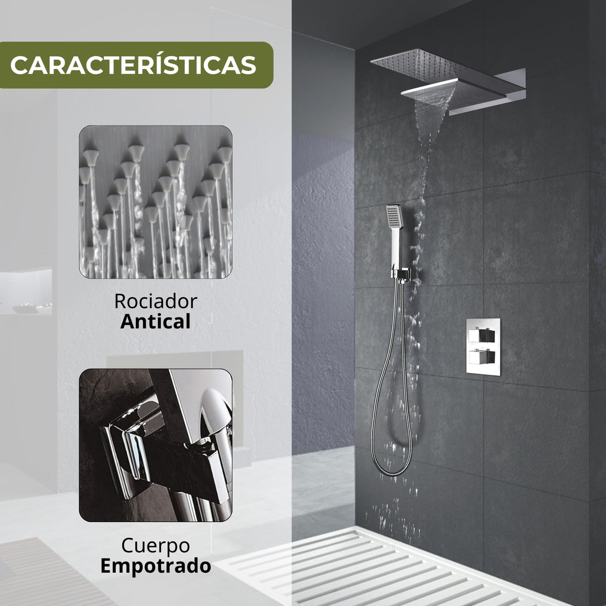 DUCHA EMPOTRADA TERMOSTÁTICA SERIE RODAS