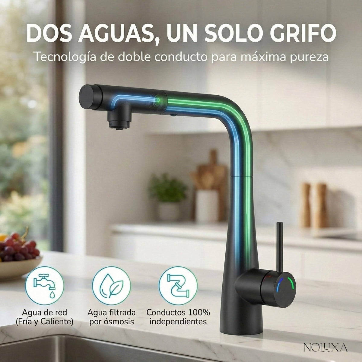 GRIFO DE COCINA OSMOSIS EXTRAÍBLE SERIE SPLIT