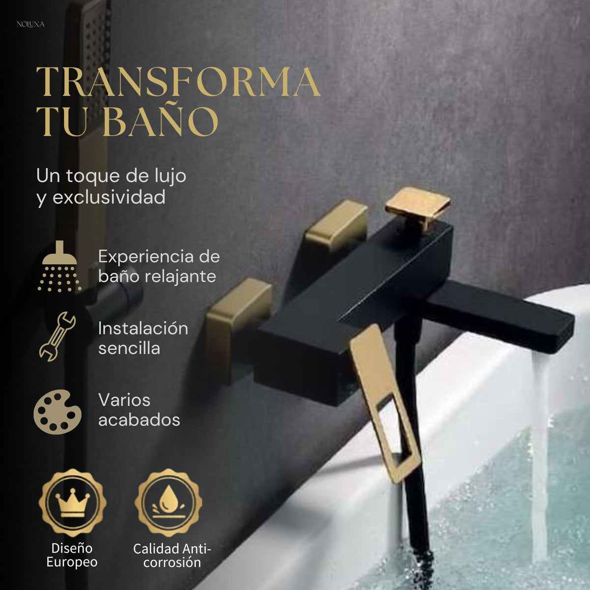GRIFO BAÑERA Y DUCHA MONOMANDO SERIE SUECIA