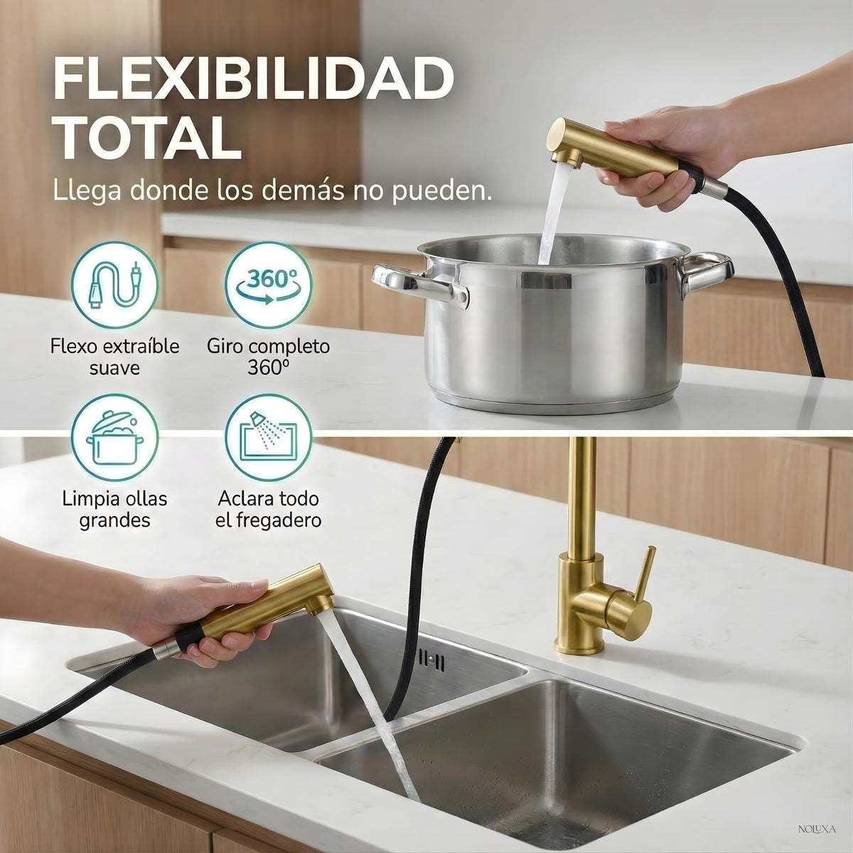 GRIFO DE COCINA EXTRAÍBLE SERIE MALTA