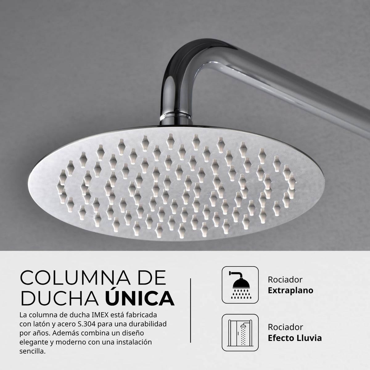 CONJUNTO DUCHA MONOMANDO LÚXOR Cromado