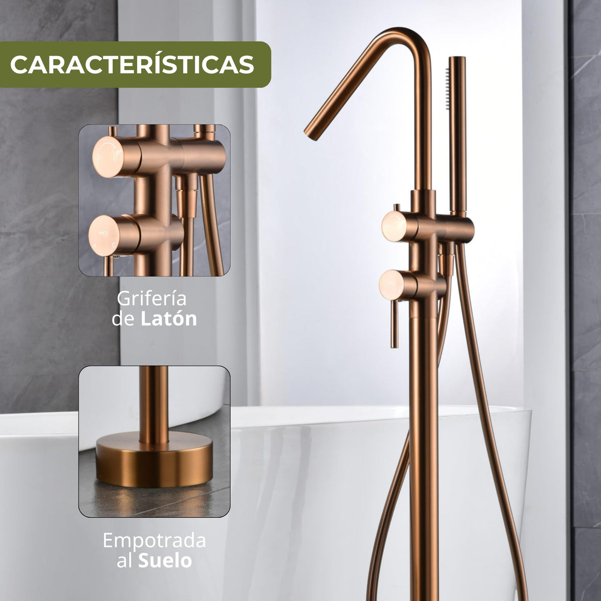 SINGLE-LEVER FREESTANDING BATH MIXER CÓRCEGA SERIES