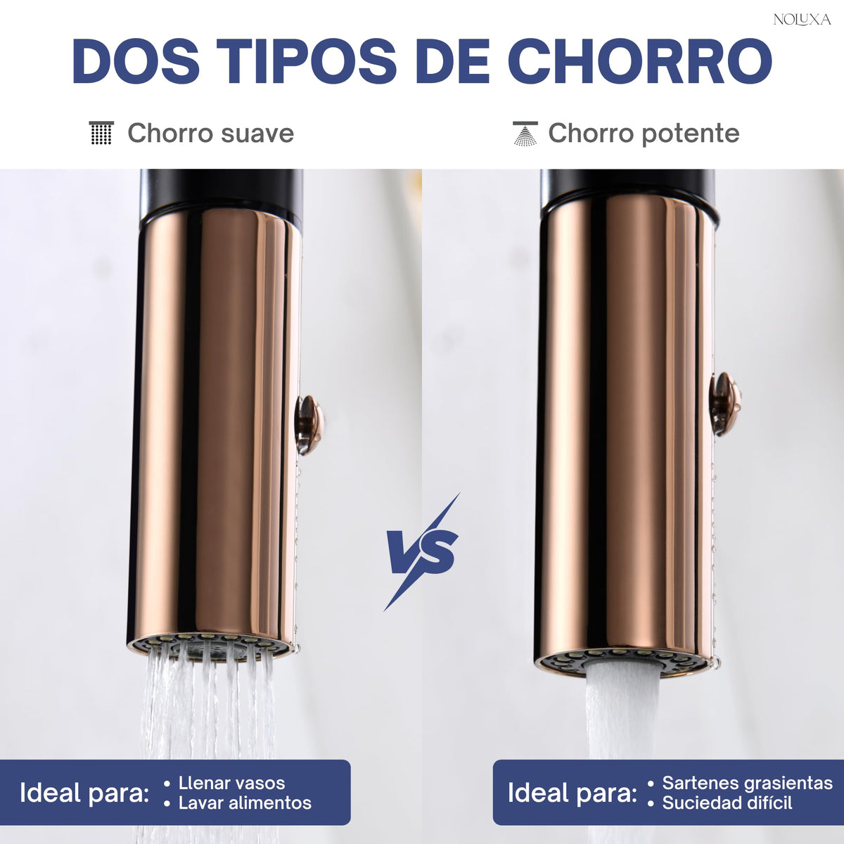 GRIFO DE COCINA EXTRAÍBLE CON DIFUSOR SERIE SAMOA