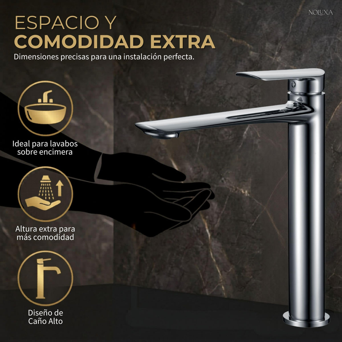 GRIFO LAVABO CAÑO ALTO MONOMANDO SERIE URAL