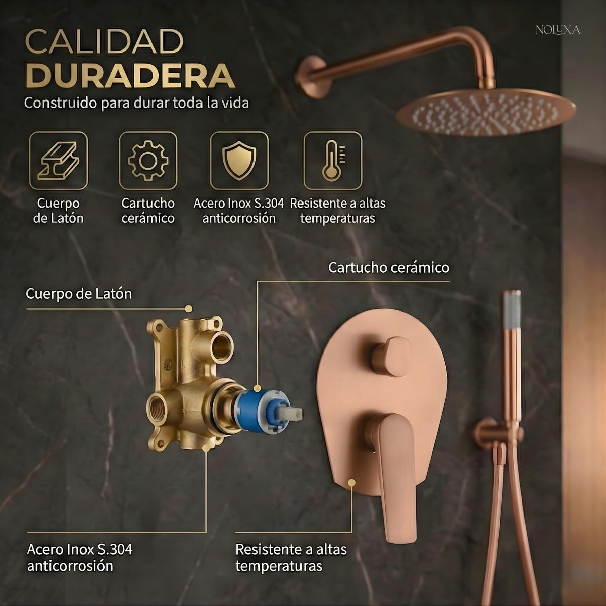 DUCHA EMPOTRADA MONOMANDO SERIE DELOS