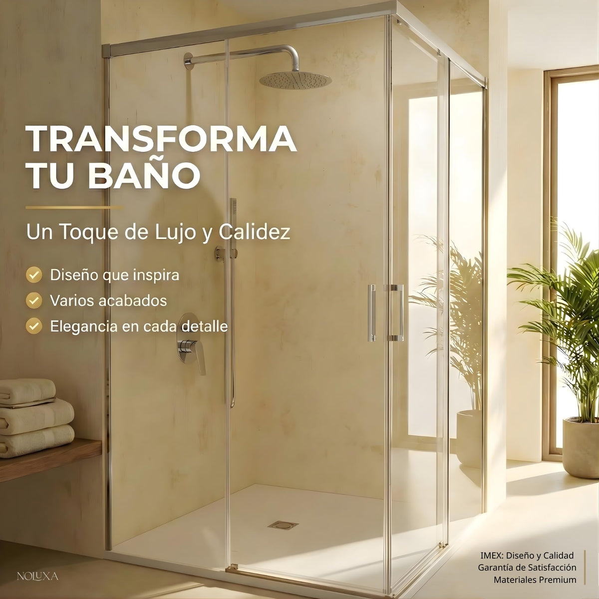 MAMPARA ANGULAR 2 FIJAS + 2 CORREDERAS SERIE STYLO - Cromado