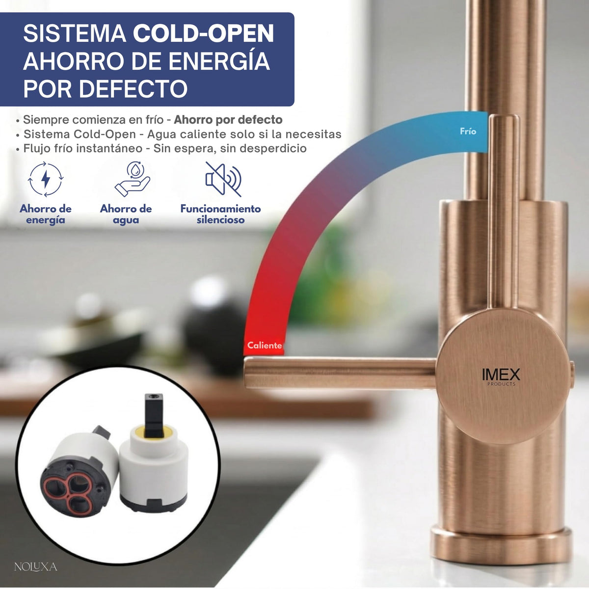 GRIFO DE COCINA EXTRAÍBLE CON DIFUSOR SERIE VENETO
