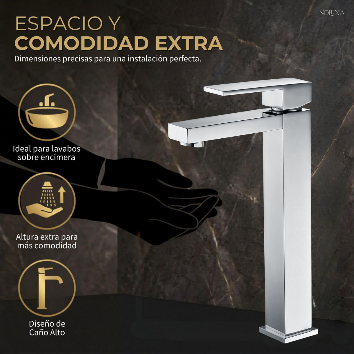 MONOMANDO LAVABO ALTO VALENCIA Cromado