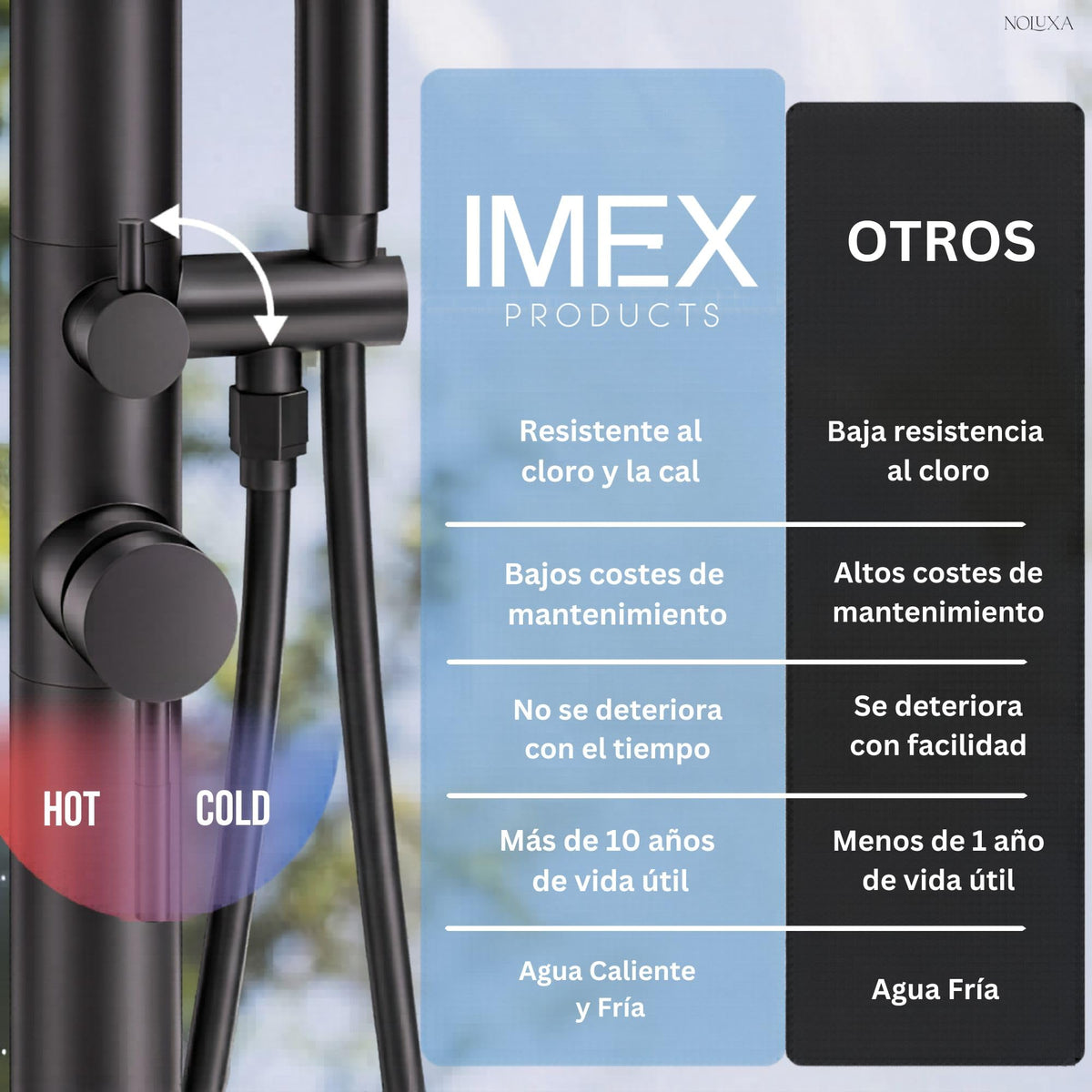 DUCHA PISCINA EXTERIOR EN ACERO INOX. S.316 SERIE FLORIDA