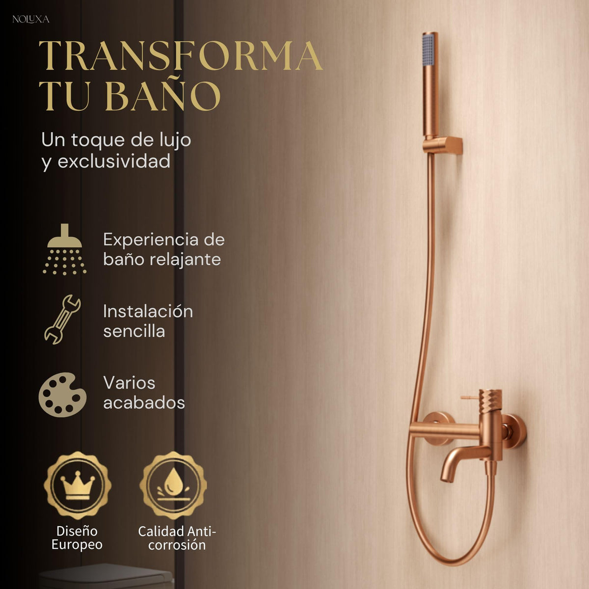 GRIFO BAÑERA Y DUCHA MONOMANDO SERIE GÉNOVA
