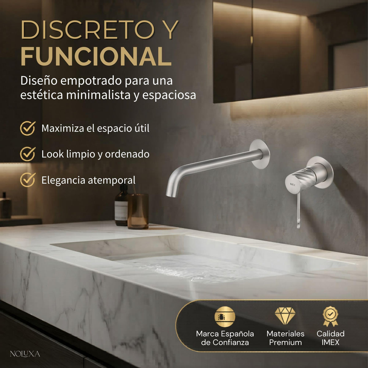 GRIFO LAVABO EMPOTRADO MONOMANDO SERIE BLESS