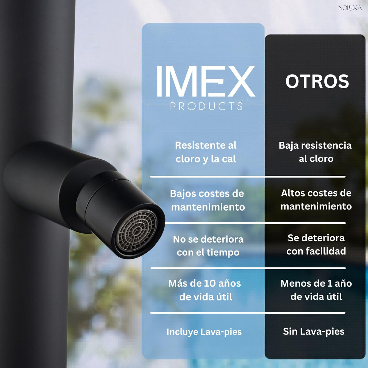 DUCHA PISCINA EXTERIOR EN ACERO INOX. S.316 SERIE MICHIGAN