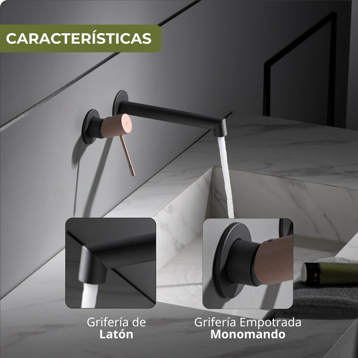 GRIFO LAVABO EMPOTRADO MONOMANDO SERIE LINE