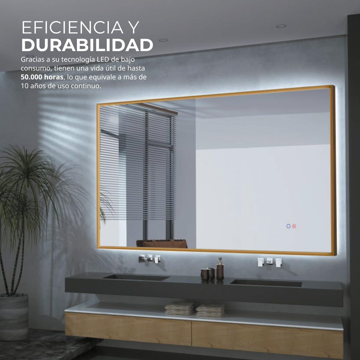 ESPEJO CALIFORNIA 100x80cm Oro Cepillado