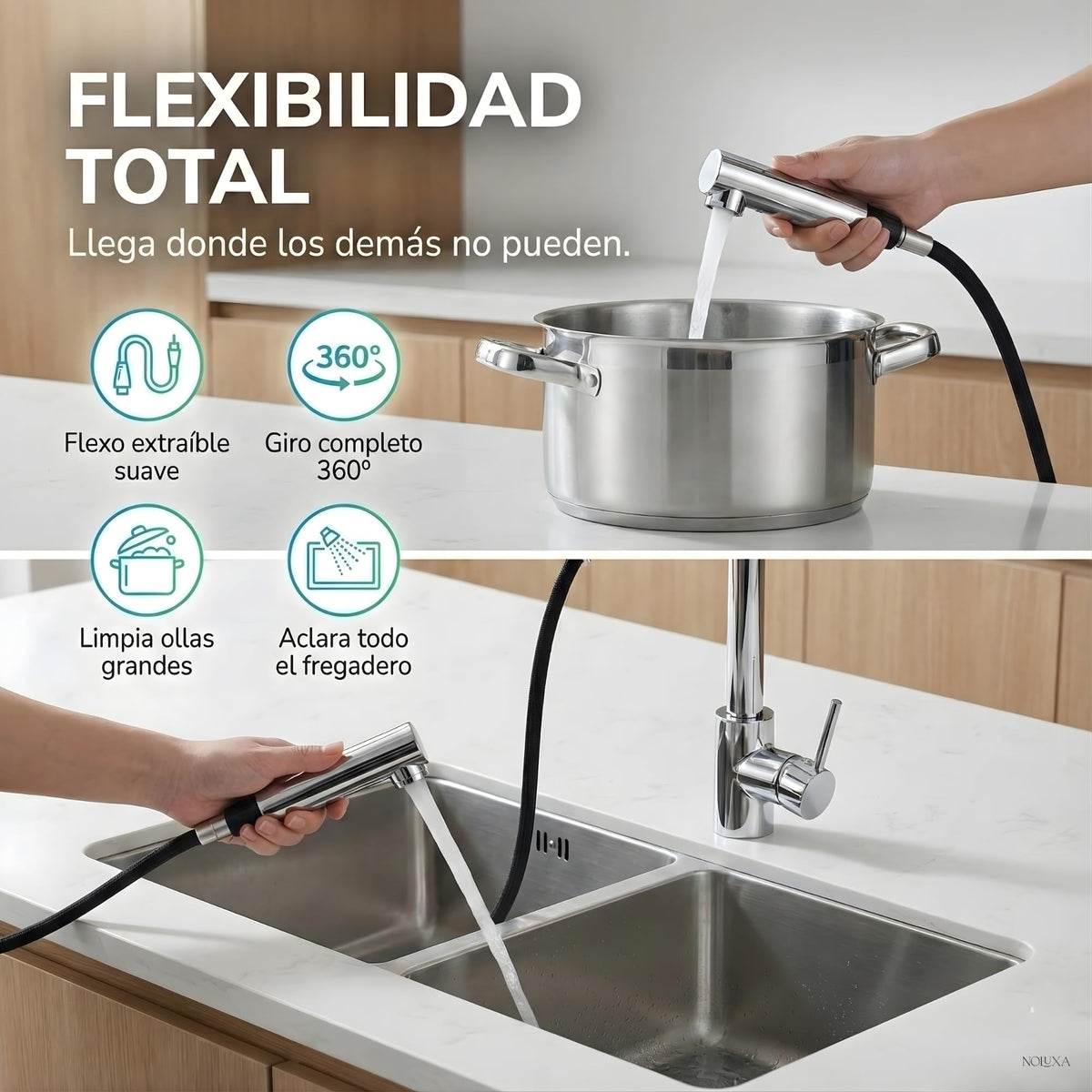 GRIFO DE COCINA EXTRAÍBLE SERIE MALTA