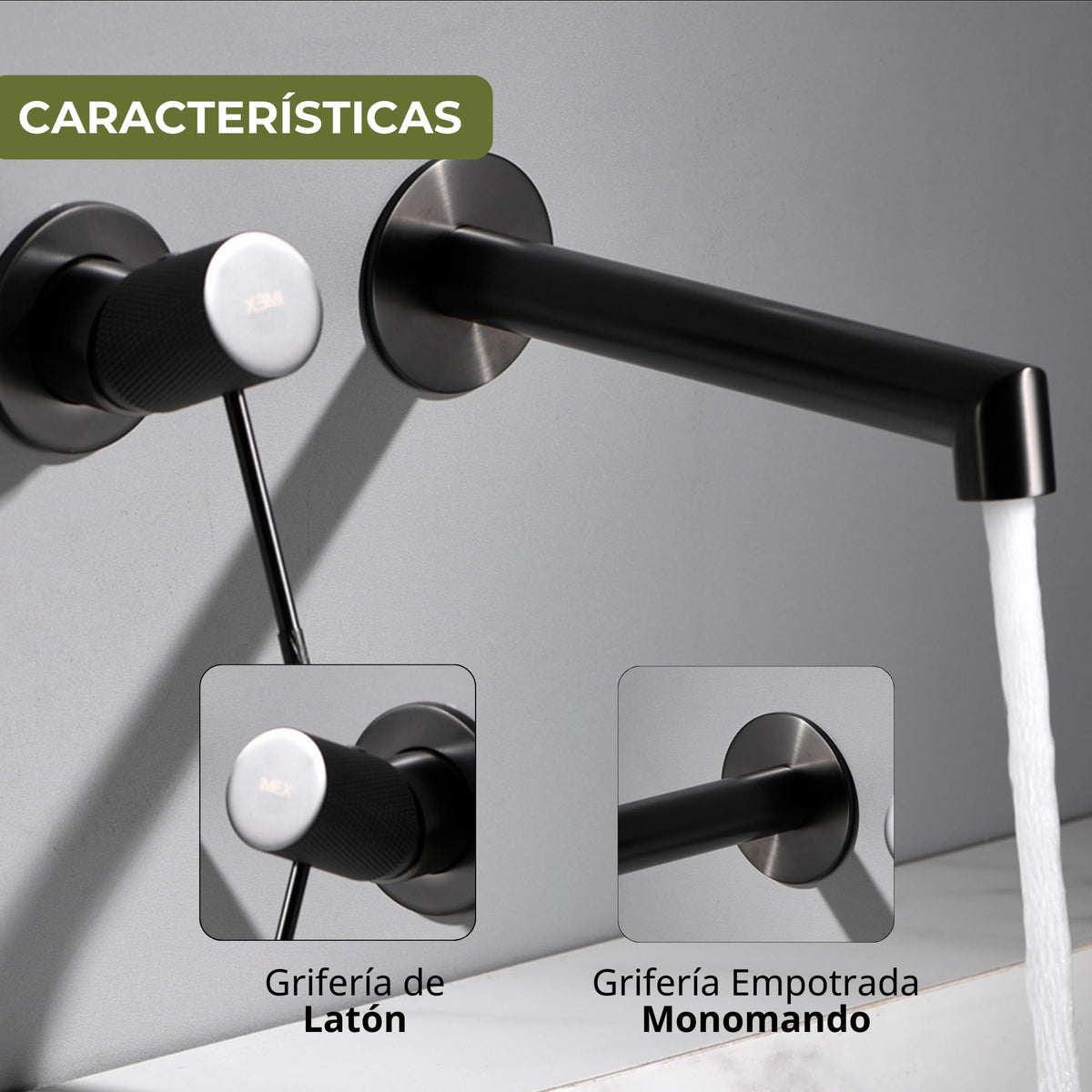 GRIFO LAVABO EMPOTRADO MONOMANDO SERIE LINE