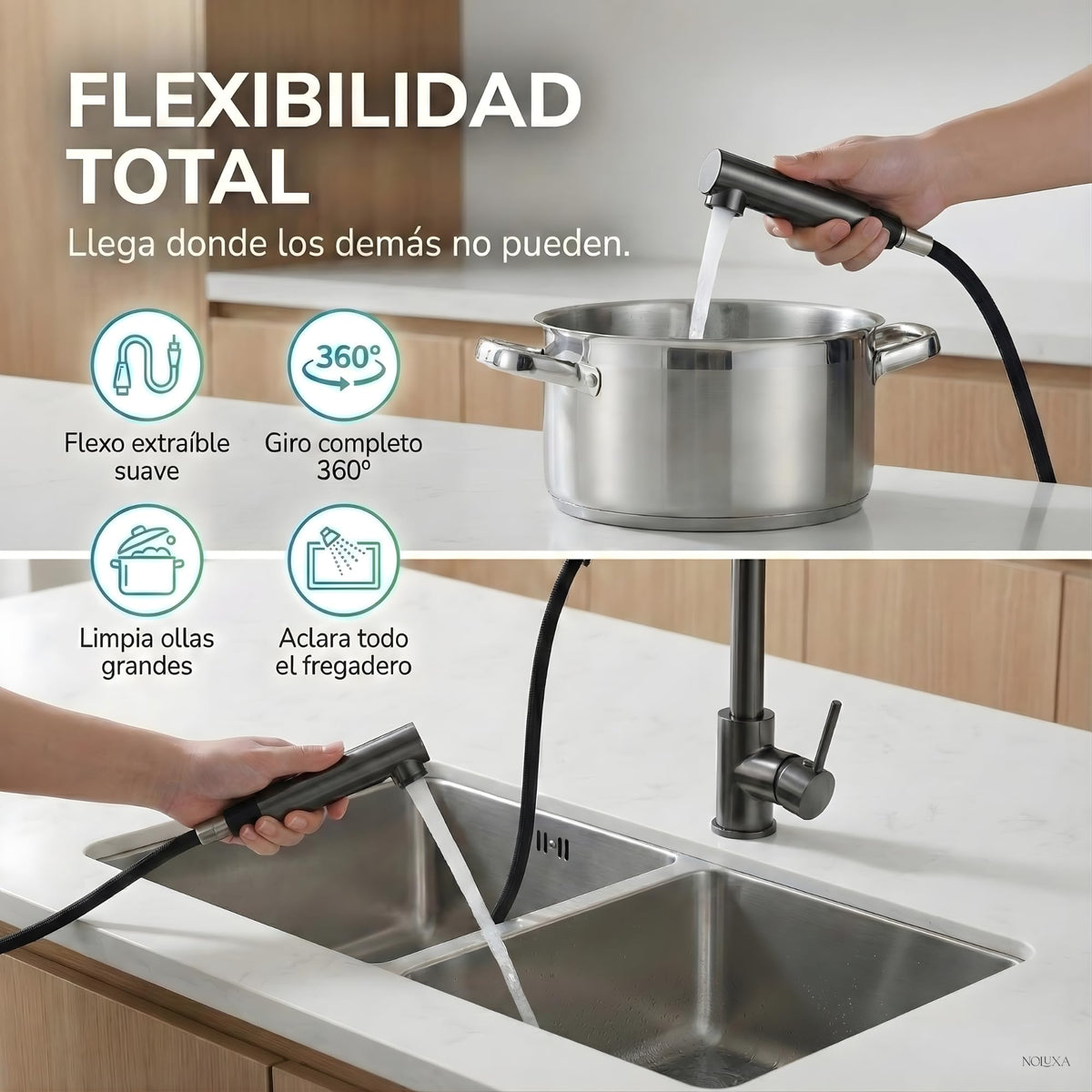 GRIFO DE COCINA EXTRAÍBLE SERIE MALTA
