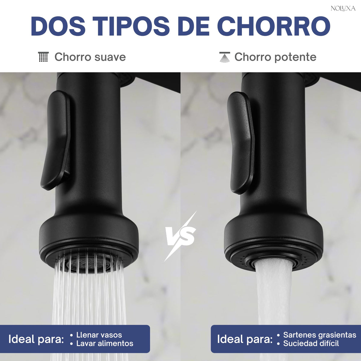 GRIFO DE COCINA EXTRAÍBLE CON DIFUSOR SERIE VENETO