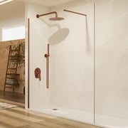 MAMPARA FIJA TRANSPARENTE SERIE SCREEN 6MM - Oro Rosa Cepillado