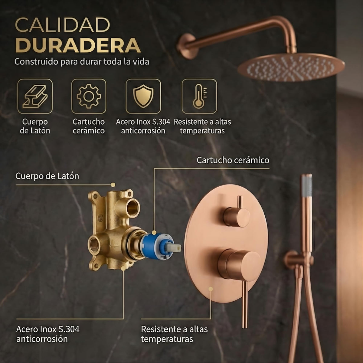 DUCHA EMPOTRADA MONOMANDO SERIE MONZA