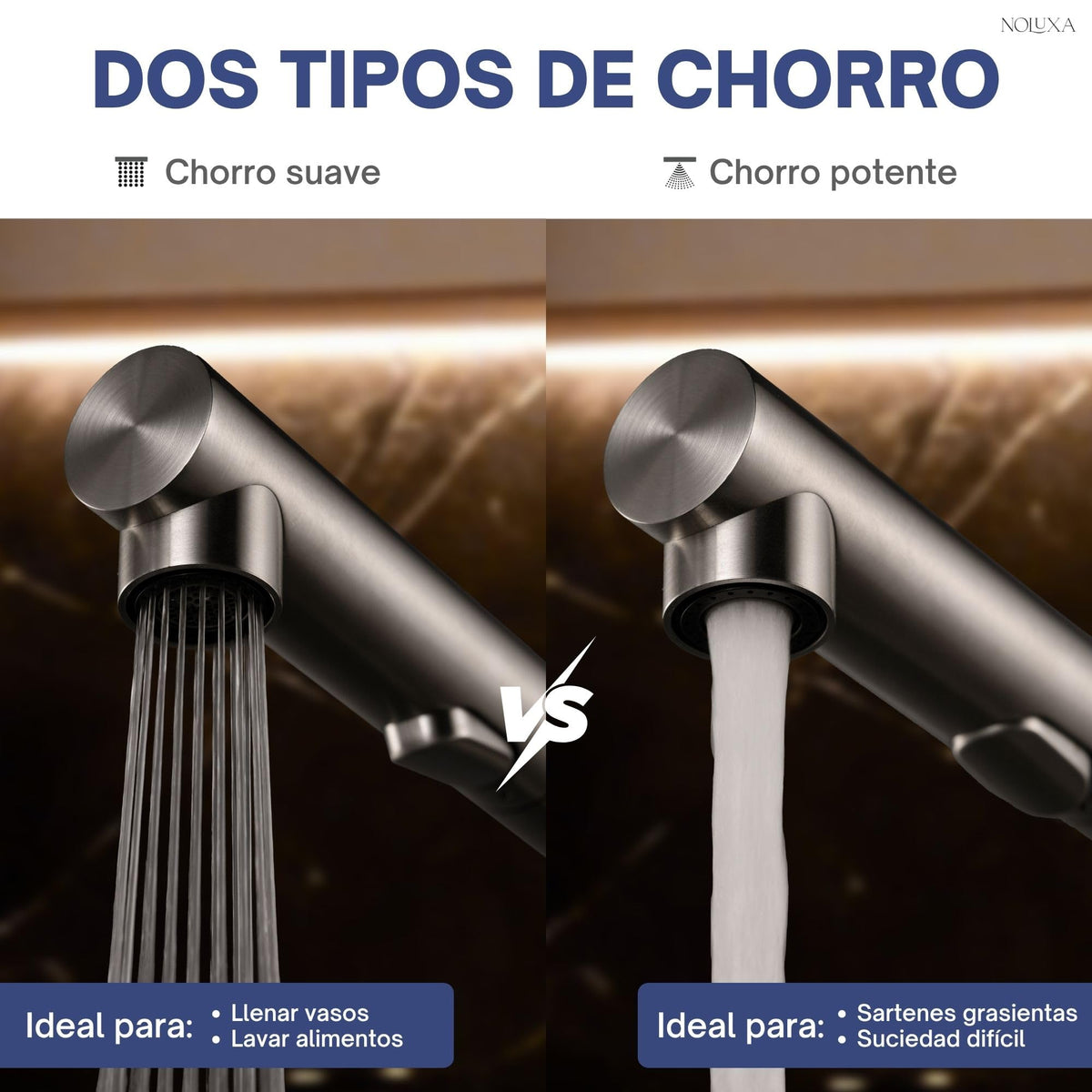 GRIFO DE COCINA EXTRAÍBLE CON DIFUSOR SERIE OPORTO
