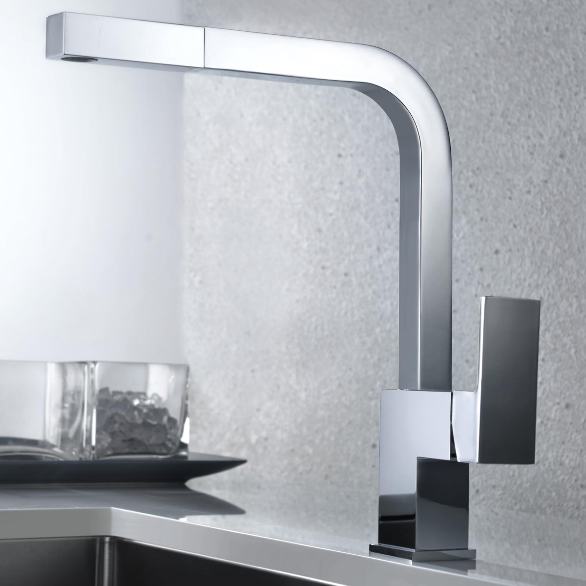 IMEX - Grifo Cocina Extraíble | Grifo Monomando Fregadero | Griferia Cocina con Ducha Flexible 360º | Grifería en Latón | Serie Costanza | Color Cromado Cromado