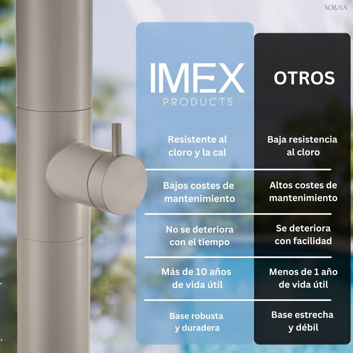 DUCHA PISCINA EXTERIOR EN ACERO INOX. S.316 SERIE UTAH